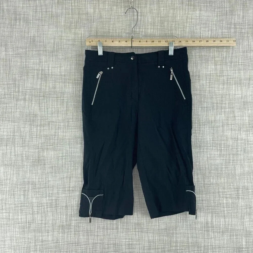 💥 Jamie Sadock Golf Crop Pants Womens 6 black 0147